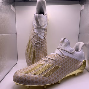 Adidas Men’s Sz 17.0 Adizero X Anniversary White/Gold Football Cleats
