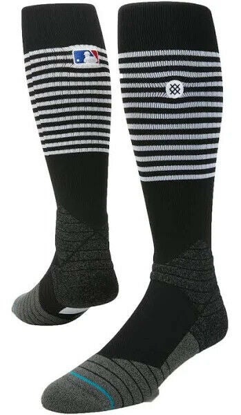 Stance MLB Diamond Pro Stripe Black White OTC Socks Size Large US Shoe Size 9-12