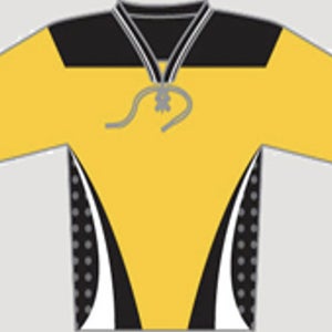 New RYR hockey Goalie Jersey Gold Black White Sr Mens League senior adult Medium