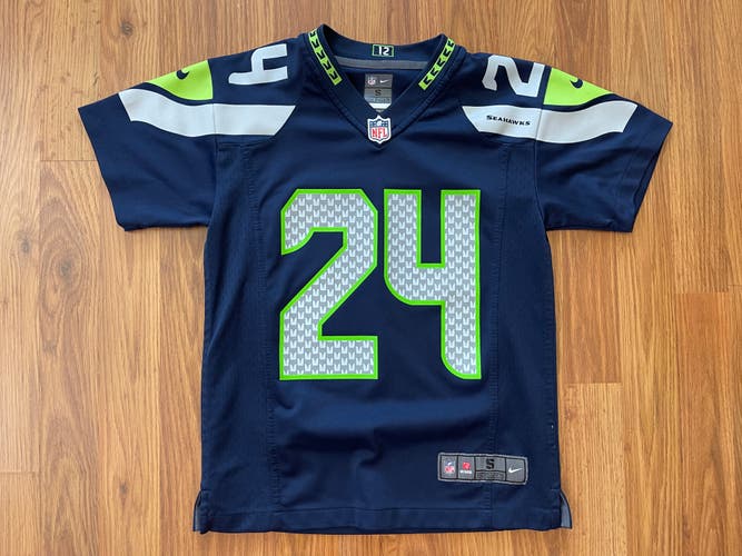 Seattle Seahawks Marshawn Lynch #24 NFL FOOTBALL Boys Size Small Kids Jersey!