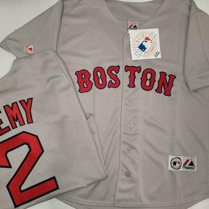 20506 Mens Majestic Boston Red Sox JERRY REMY Sewn Baseball JERSEY GRAY NWT