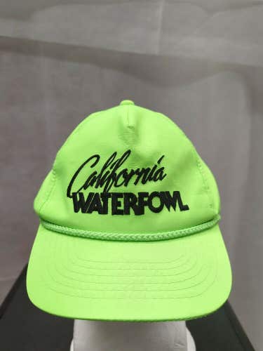 Vintage California Waterfowl Snapback Hat Lime Green