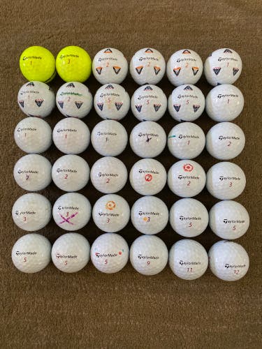 Used TaylorMade 36 Pack (3 Dozen) TP5X Balls