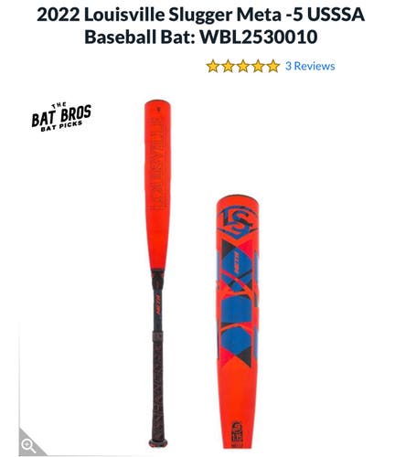 NIW 2022 Louisville Slugger Meta 32" 27 Oz -5 USSSA Baseball Bat