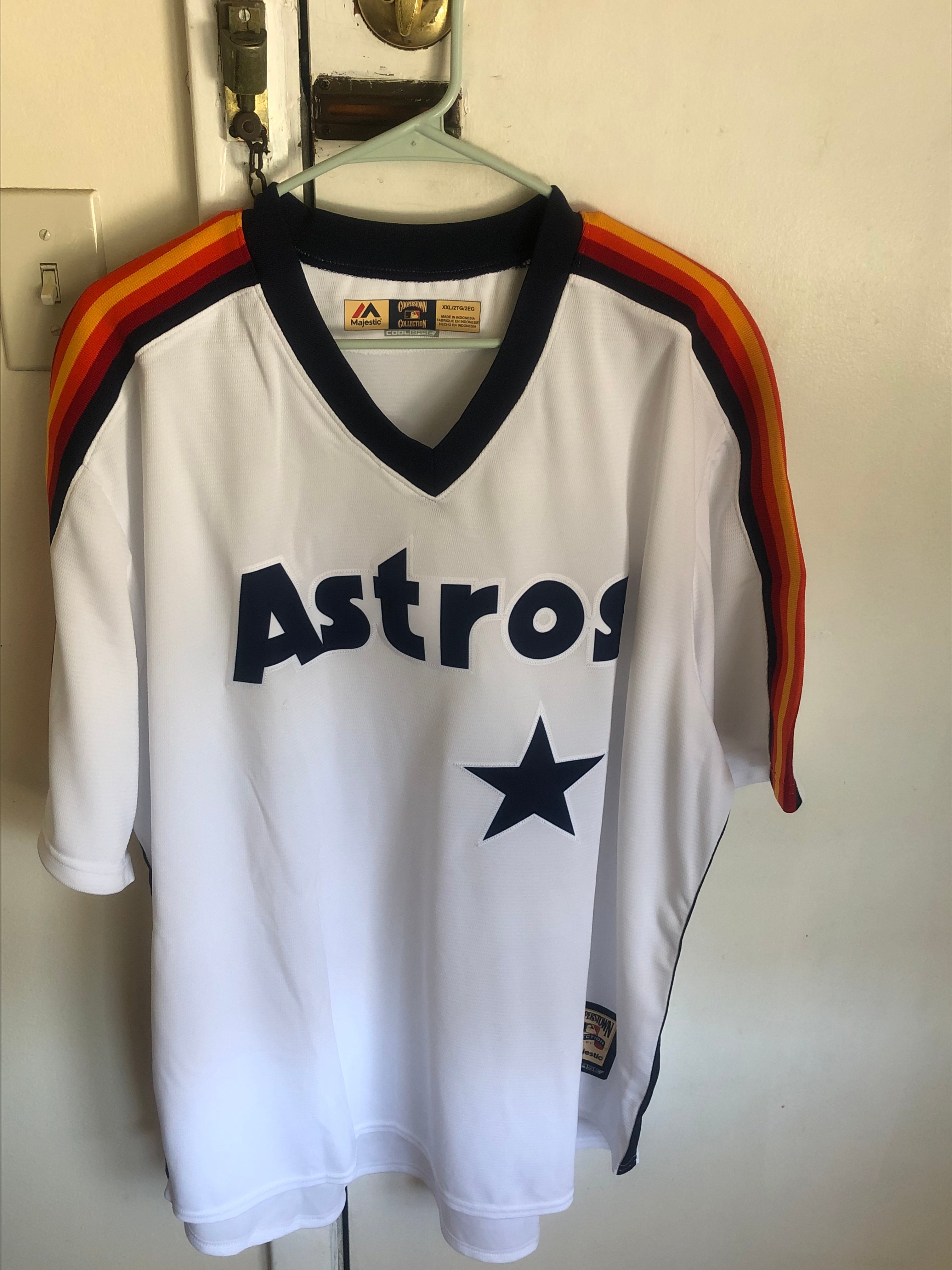 SWEET VINTAGE MAJESTIC COOPERSTOWN COLLECTION HOUSTON ASTROS SHIRT MEN'S  SIZE XL