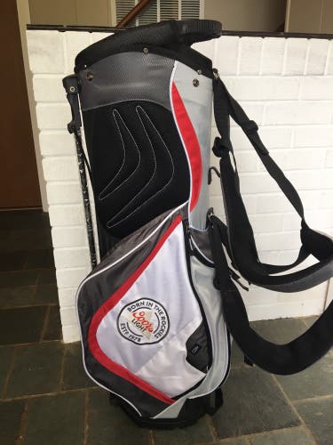 Coors Light Silver/White/Black/Red Golf Stand Bag w/ Rain Hood