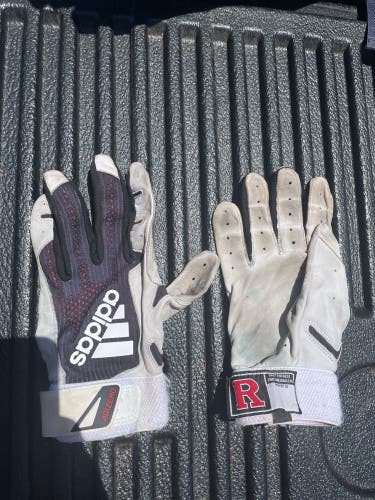 Custom Rutgers Adidas Baseball Batting Gloves Soze XL