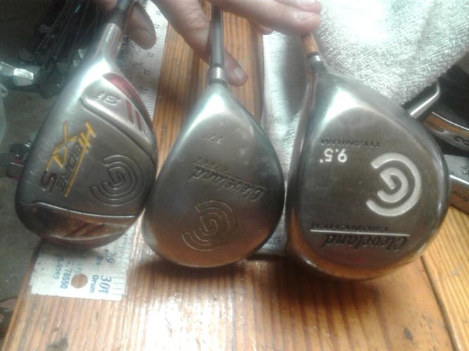 Used Men's Cleveland RH Launcher Driver Regular Flex 9.5 Loft with 17* FW Wood and Hybrid (HiBore)