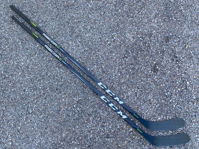 2 PACK CCM RibCor Trigger2 PMT Pro Stock Hockey Stick Grip 90 &105 Flex P90TM Left 8187