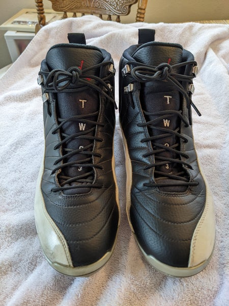 Black Used Adult Men's Size 13 (Women's 14) Metal Jordan High Top Retro 12