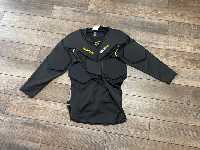 XL Used Vaughn SLR2 Padded Shirt Chest and Arm Protection Black Compression