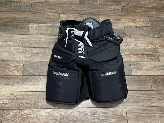 Large Vaughn Velocity ProVElite Pro Carbon Hockey Goalie Pants Pant Senior Used Black