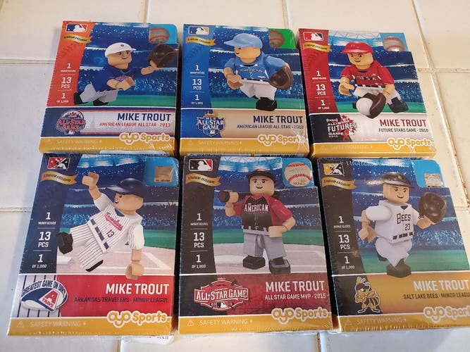 MIKE TROUT ALL STAR GAME MVP OYO FIGURE LOT OF 6 MINIFIGURE RARE OOP BRAND NEW ANGELS OHTANI MILB