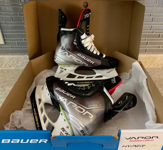 NEW BAUER VAPOR HYPERLITE SKATES 6.5 FIT 3