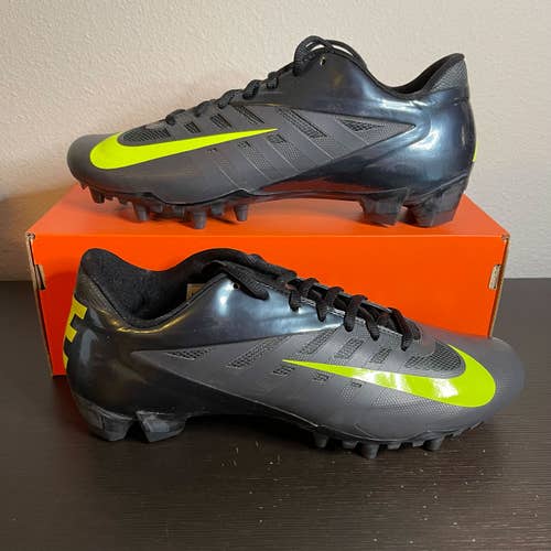 Nike Vapor Pro Low Lacrosse Cleats Dark Gray Black Volt Yellow Size 12.5