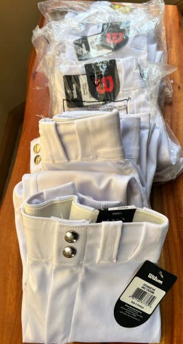 Wilson Youth White Long Baseball Pants - 5 Pairs