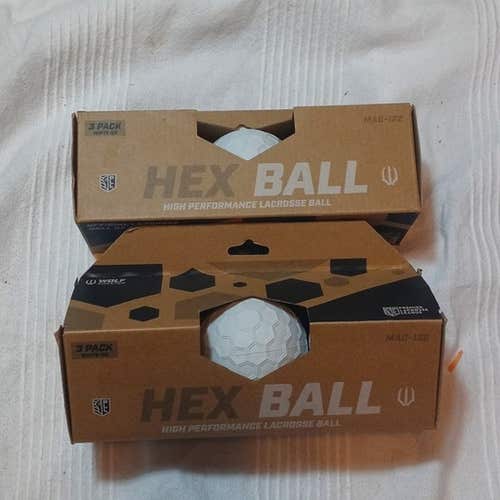 NEW WOLF ATHLETIC HEX BALL MAG-122 HIGH PERFORMANCE LACROSSE BALLS LOT OF 3