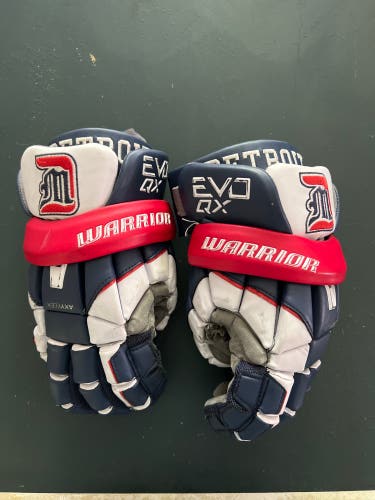 Used Detroit Mercy Warrior 13" EVO QX Lacrosse Gloves