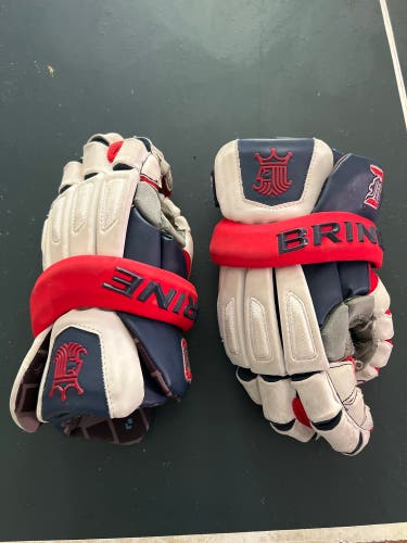 Used Detroit Mercy Player's Brine 13" King Elite Lacrosse Gloves