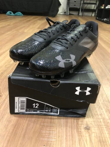 New Black Under Armour Blur Lux Football Cleats - 12