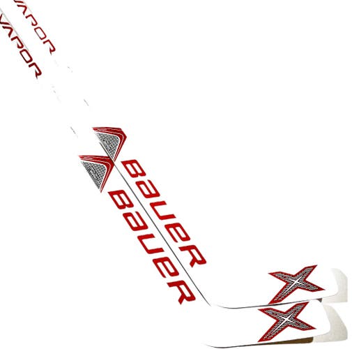New 4 Pack Custom Red Bauer Vapor 1X Goalie Stick - Regular, 27" Paddle, P31