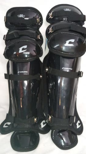 Champro Pro-Plus Baseball Umpire Leg Guards - Black (NEW) Large 17-18.5" Catcher's Leg Guard