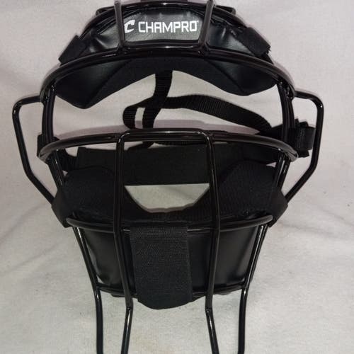 CHAMPRO 18oz. Lightweight Baseball/Softball Adult Umpire Face Mask all black Catcher's Mask