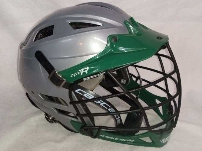 Cascade CPV-R Lacrosse Helmet - M/Lg silver and green black cage