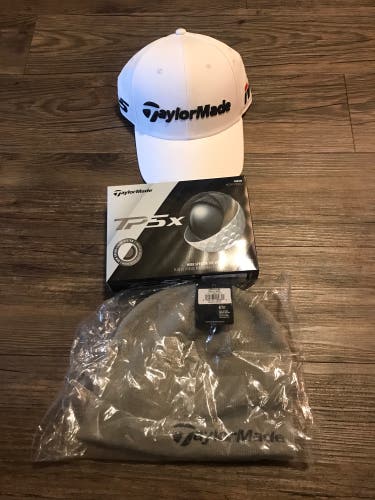 Taylormade Golf Package Dozen New TP5x Balls Hat Beanie