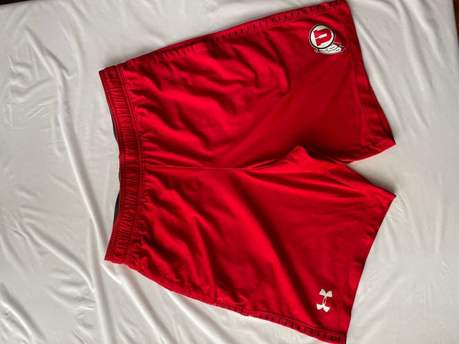 Utah Lacrosse Red Adult Men's Used Large Under Armour Shorts