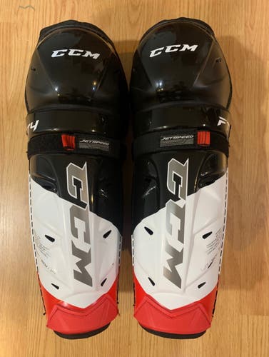 Used CCM JetSpeed FT4 Shin Pads Pro Stock