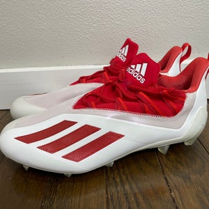 UNRELEASED Adidas SM Adizero 21 Football Cleats White Red GY7967 Men’s Size 15