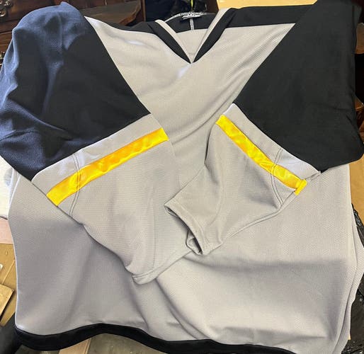Grey/Black/Yellow Hockey Jersey - XL