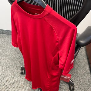 New Rawlings Short Sleeve Base Layer Men's Adult Large Red