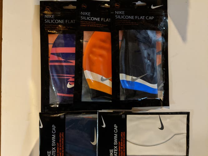 New Nike swim goggles and caps bundle