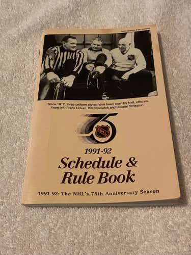 Vintage NHL 1991-92 Schedule and Rule Book