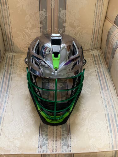 Chrome And Green Cascade S Helmet