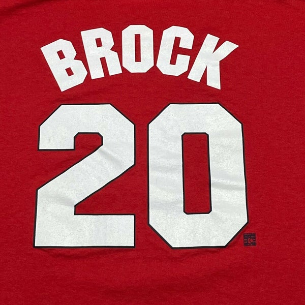 Majestic Cooperstown St Louis Cardinals Lou Brock 20 Throwback Jersey Mens  2XL