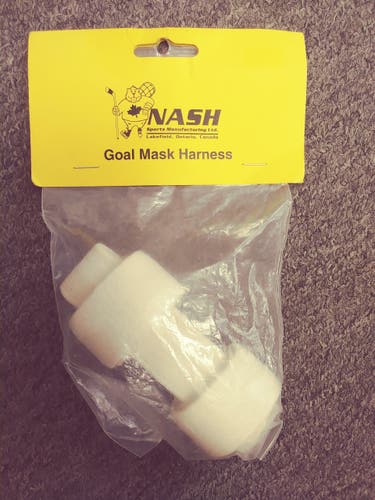 New Nash Goalie mask back plate straps white