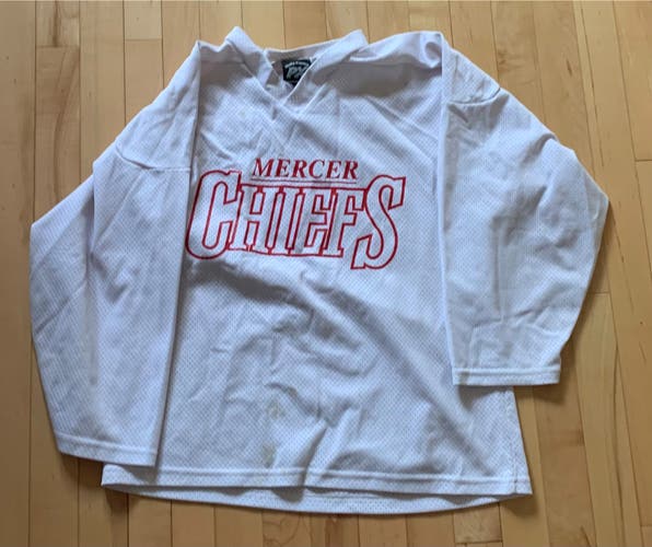 White NCDC Mercer Chiefs  Youth Large  Jersey