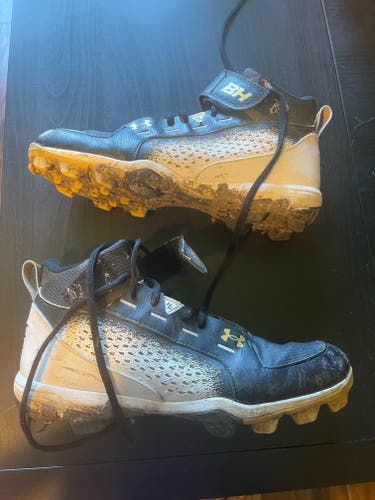 Black Adult Men's Used Size 8.5 (Women's 9.5) Molded Cleats Under Armour High Top Bryce harper
