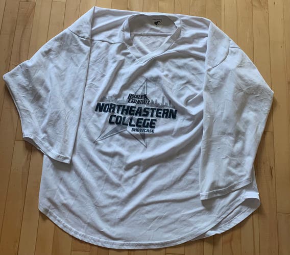 White Hockey Essentials Northeastern College Showcase Adult XL  Jersey