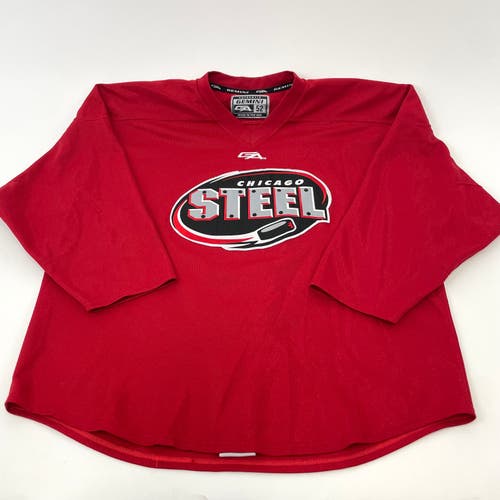 Used | Red Gemini CHICAGO STEEL USHL Practice Jersey | Multiple Sizes and Numbers