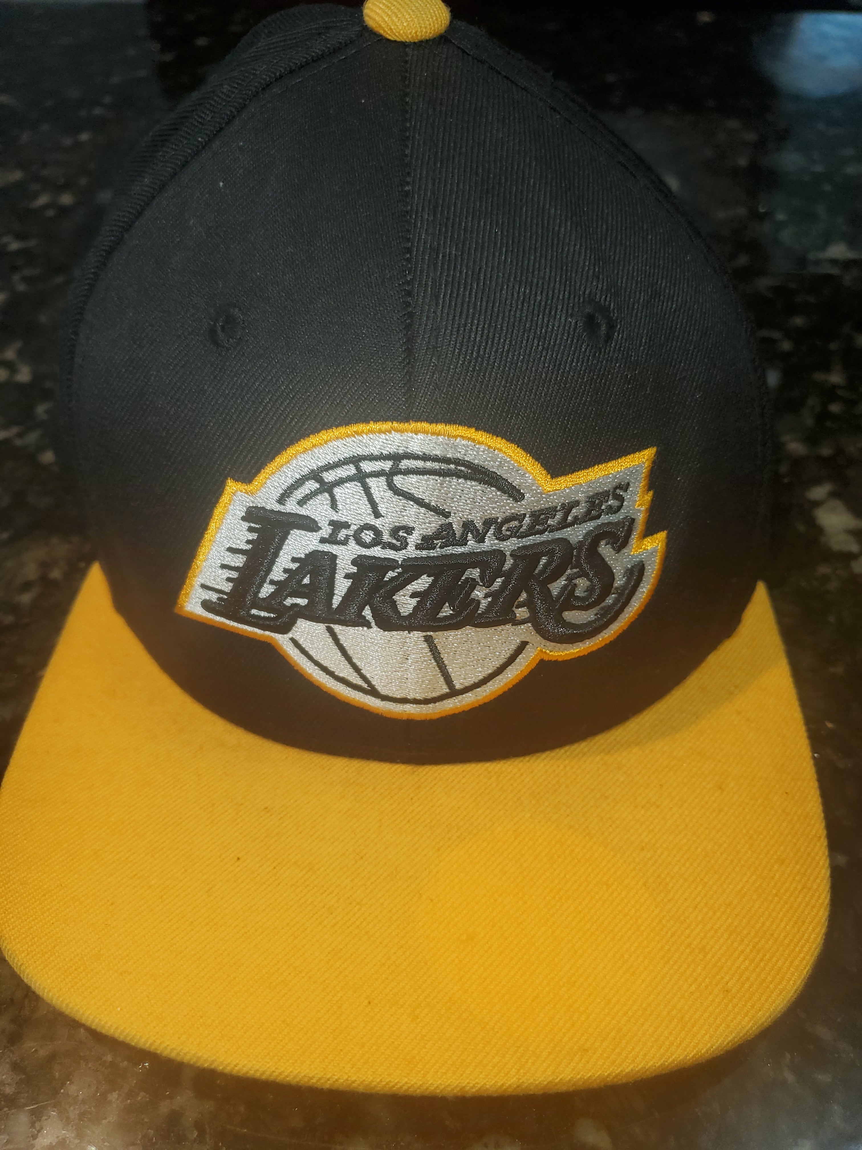 Los Angeles Lakers Vintage 80s Three Stripe Trucker Snapback Hat - 1987-1988 NBA Championship - White and Purple - One Size 