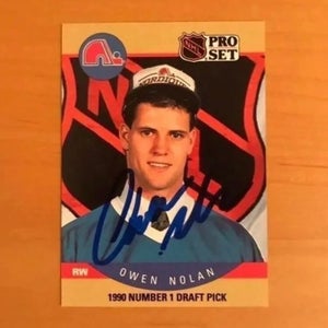 1990 NHL Pro Set Autographed Owen Nolan Rookie #401