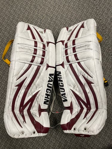 Used Vaughn V4 7800 33” plus 2” white/maroon goal pads