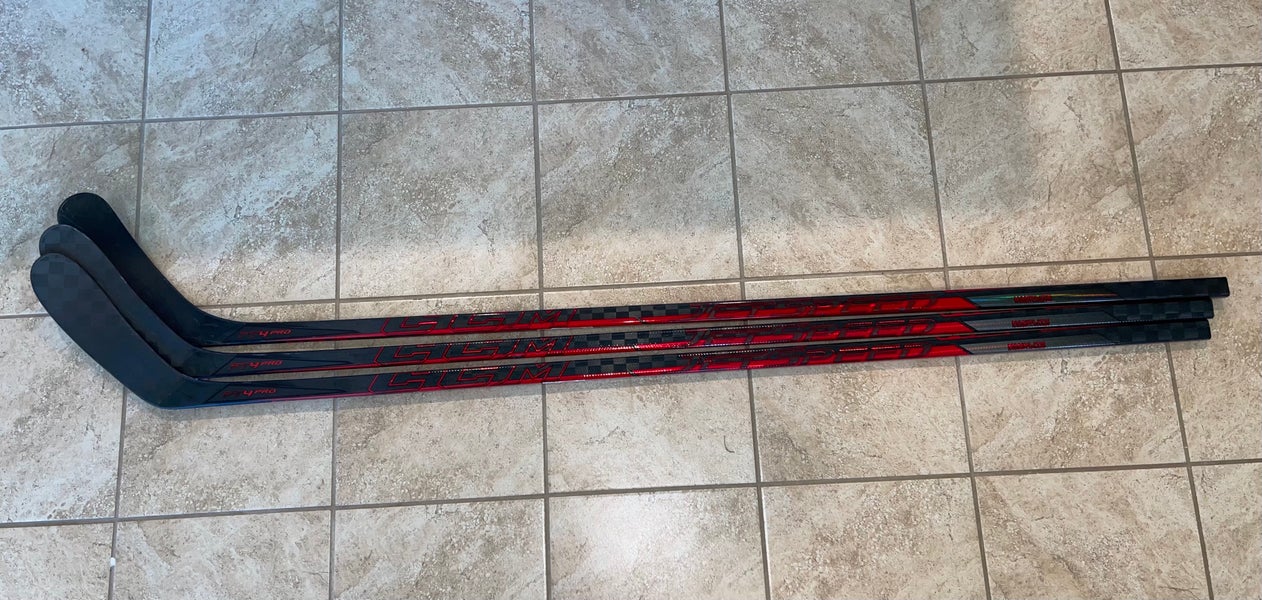 3 Senior Used Right Handed CCM Jetspeed FT4 Pro Hockey Sticks P28 / P90TM