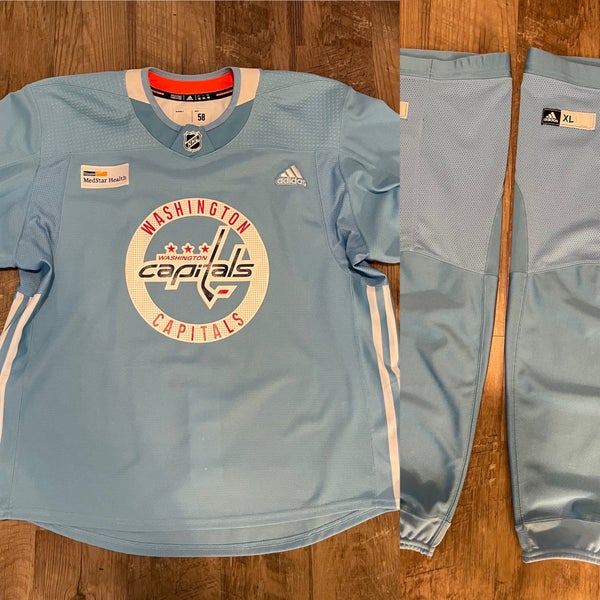 ADIDAS PRO STOCK WASHINGTON CAPITALS PRACTICE JERSEY 58 & SOCKS XL MiC