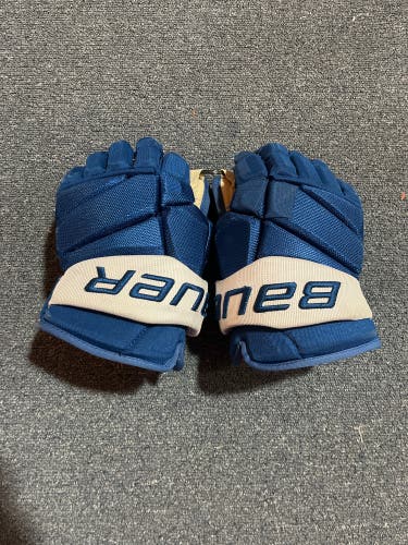 Game Used Blue Bauer Vapor X (Unreleased) Pro Stock Gloves Colorado Avalanche Compher