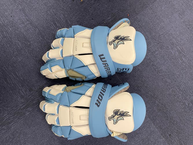 White/Carolina Blue New Player's Warrior 13" Evo QX Pro Lacrosse Gloves